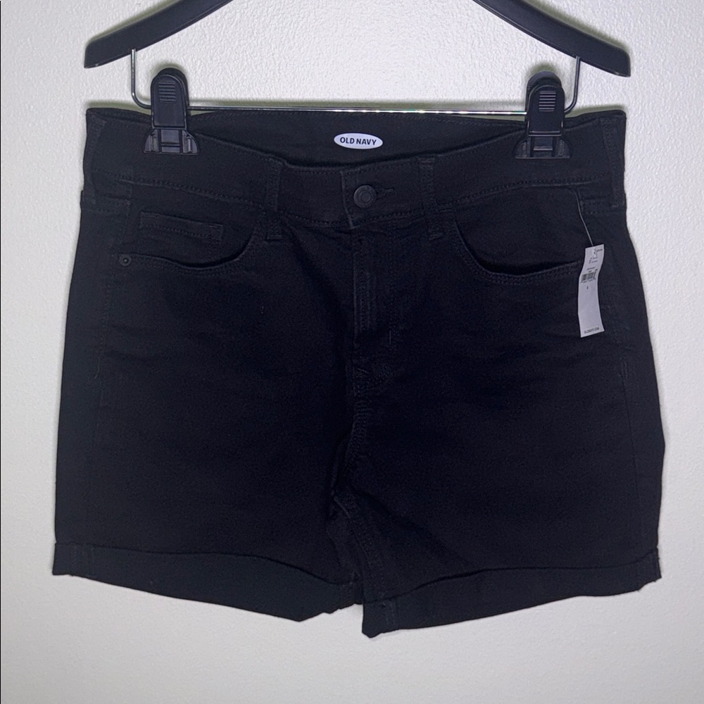 Old Navy Black Denim Shorts - Size 6 - NWT - Picture 2 of 7